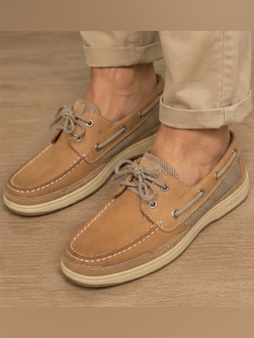 Sperry Top Sider Mens Billfish 3 Eye Boat Shoes 11.5M Dark Tan Brown Leather